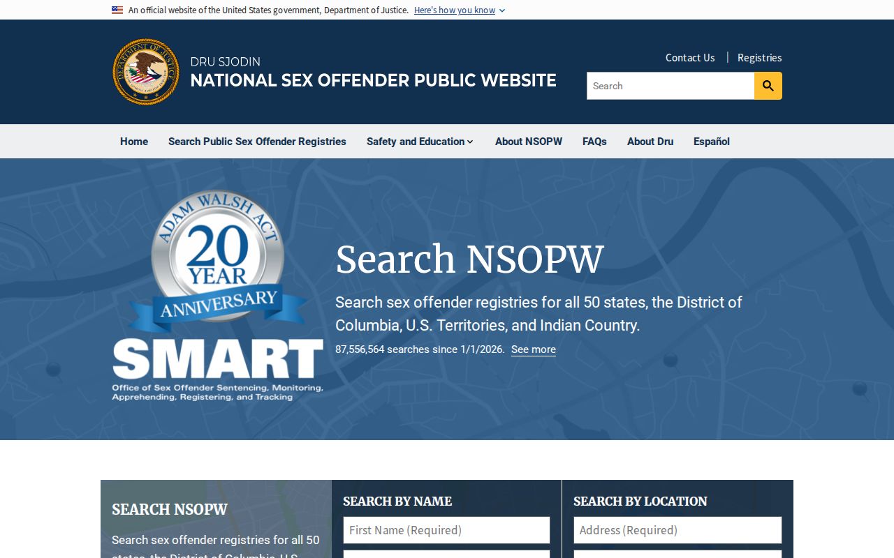 National search used with Pemiscot County sex offender records